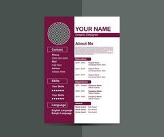 Professional resume business layout, Creative CV template vector minimalist .