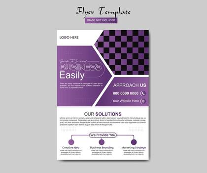 Business flyer design template graphic design with graphic elements and space for photo background vector