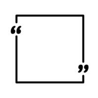 Quoting box. Quote frame with quotation marks. vector