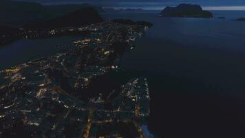 alesund cidade às noite video