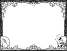 Vintage border and frame sketch illustration vector