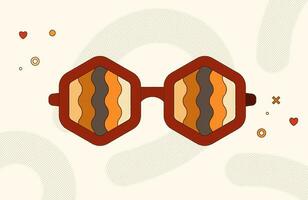 Groovy halftone sunglasses. Cartoon style. vector