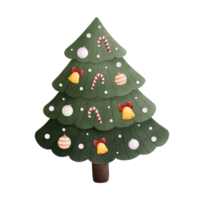 Watercolor drawing of a Christmas tree and decorations png