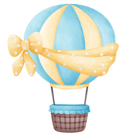 A hot air balloon decorated with a yellow bow png