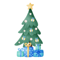 árbol de navidad con cajas de regalo png