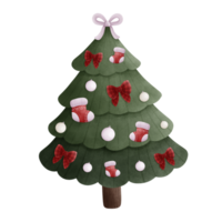 Watercolor drawing of a Christmas tree and decorations png