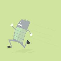 running battery illustration vector