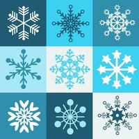 Seamless square pattern with snowflakes of different shapes. Geometric checkered print for wrapping paper, background, wallpaper, posters. vector