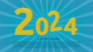 2024 póster diseño. adecuado para nuevo año Campaña o saludo en 4k proporción vector