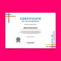 Abstract Geometric Certificate Template Design vector