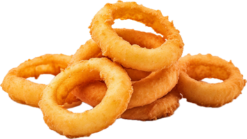 Fried onion ring png with AI generated.