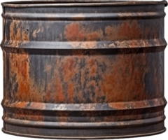 Rusty old metal barrel png with AI generated.