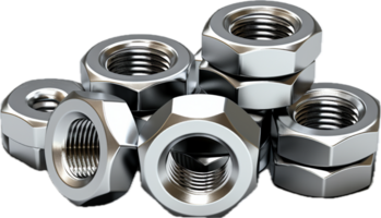 Metal nuts png with AI generated.