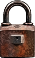 Rusty old padlock png with AI generated.