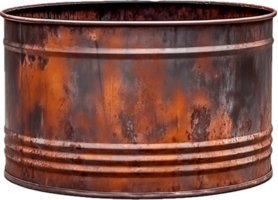 oxidado antiguo metal barril png con ai generado.