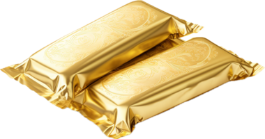 dourado doce embrulho png com ai gerado.