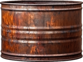Rusty old metal barrel png with AI generated.