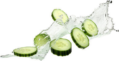 Falling cucumber slices png with AI generated.