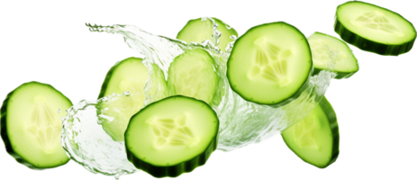 Falling cucumber slices png with AI generated.