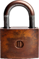 Rusty old padlock png with AI generated.