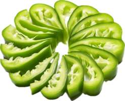 Green pepper slices png with AI generated.