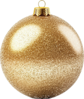 oro Brillantina Navidad pelota png con ai generado.