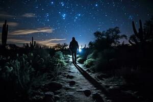 observadores de estrellas capturar lechoso formas brillantez en tranquilo oscuro cielo parques foto