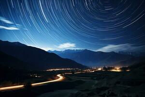 Capturing the mesmerizing celestial bodies against majestic mountains in Dark Sky Reserves photo