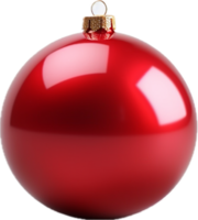 rood Kerstmis bal PNG met ai gegenereerd.