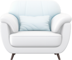 Modern white armchair png with AI generated.