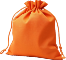 Orange fabric bag png with AI generated.