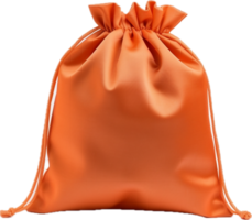 Orange fabric bag png with AI generated.