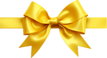 Yellow ribbon and bow png with AI generated.