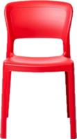 Red plastic chair png with AI generated.