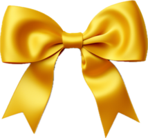 Yellow ribbon and bow png with AI generated.