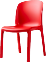 Red plastic chair png with AI generated.