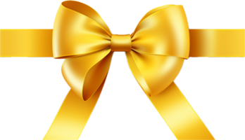 Yellow ribbon and bow png with AI generated.