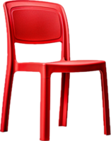 Red plastic chair png with AI generated.