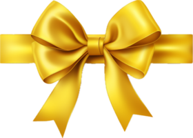Yellow ribbon and bow png with AI generated.