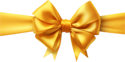 Yellow ribbon and bow png with AI generated.