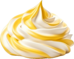 Yellow whipped cream png with AI generated.