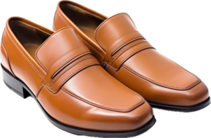 brun elegant läder skor glida png med ai genererad.