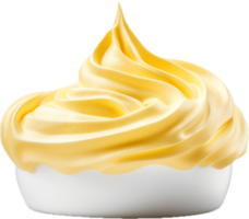 Yellow whipped cream png with AI generated.