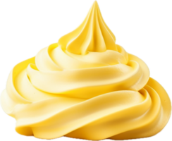 Yellow whipped cream png with AI generated.