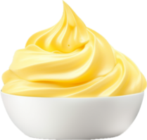 Yellow whipped cream png with AI generated.