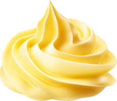 Yellow whipped cream png with AI generated.