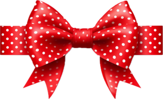 Red gift ribbon bow png with AI generated.