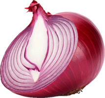 Red onion cut png with AI generated.