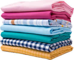 Stack of colorful folded shirts png with AI generated.