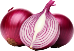 Red onion cut png with AI generated.
